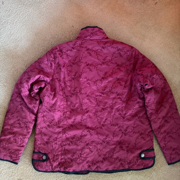 Eddie Bauer detailed embroidery maroon down jacket-beautiful for the holidays! - Picture 2 of 6